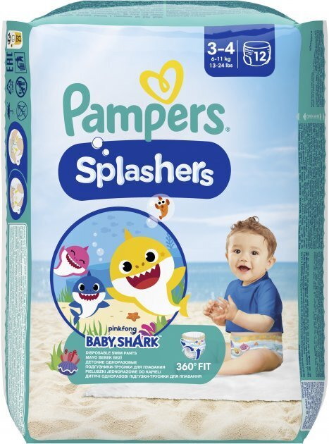 Підгузки-трусики Pampers Splashers розмір 3-4, 6-11 кг, для плавання, 12 шт