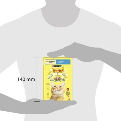 Корм вологий для кішок Purina Friskies шматочки в підливі з лососем, 85 г