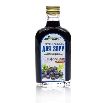 Апіпродукт Фітосироп "Чорничний. Для зору", 200 мл