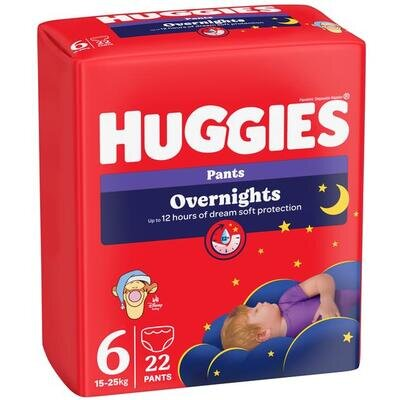 Підгузки-трусики Huggies Pants Overnights дитячі, нічні, розмір 6, 15-22 кг, 22 шт