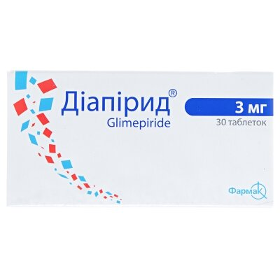 Діапірид таблетки по 3 мг №30 (10х3)