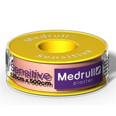 Пластир медичний Medrull Sensitive на нетканій основі, котушка, 1,25 х 500 см, 1 штука