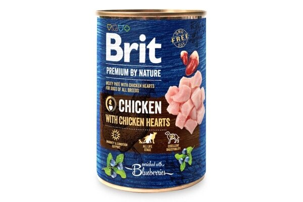Корм вологий для собак Brit Premium Курка з курячим серцем, 800 г