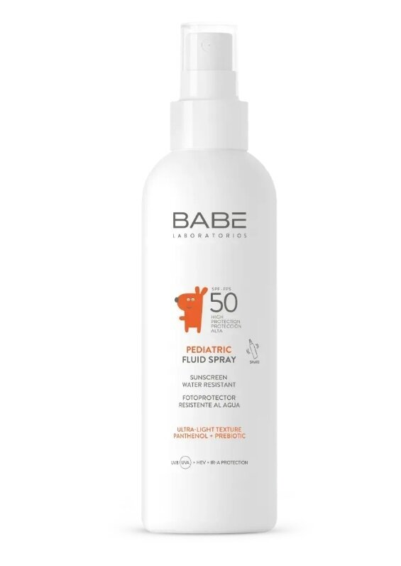 Флюїд-спрей сонцезахисний Babe Laboratorios SPF50 дитячий із пантенолом і пребіотиком, 200 мл