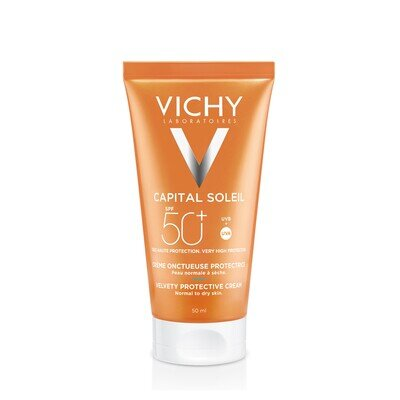 Набір Vichy Capital Soleil сонцезахисний крем для нормальної та сухої шкіри обличчя, SPF50+, 50 мл + Термальна Вода, для догляду за шкірою, 50 мл