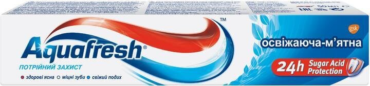 Зубна паста Aquafresh Tripl Protection потрійний захист освіжаюче-м'ятна, 50 мл