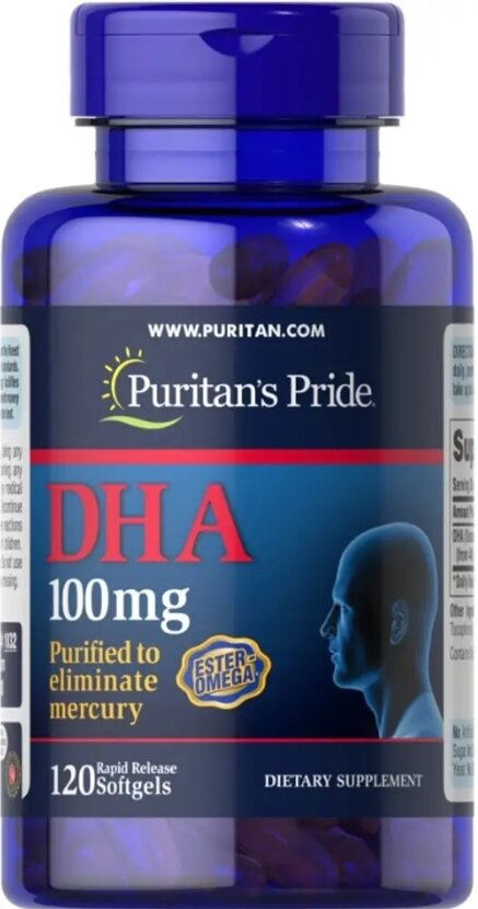 ДГА Puritan's Pride DHA 100 мг, 120 гелевих капсул