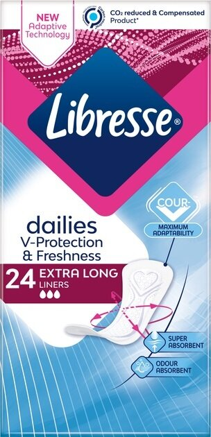 Прокладки щоденні гігієнічні Libresse Dailies Fresh Extra Long, 24 шт