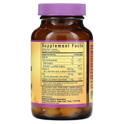 Цинк 15 мг Bluebonnet Nutrition EarthSweet Chewables, смак апельсина, 60 таблеток для розсмоктування