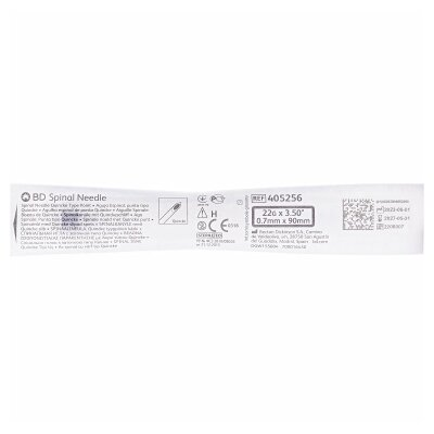 Голка спінальна BD Quincke Spinal Needle 22G (0,7 x 90 мм) чорна, 1 штука