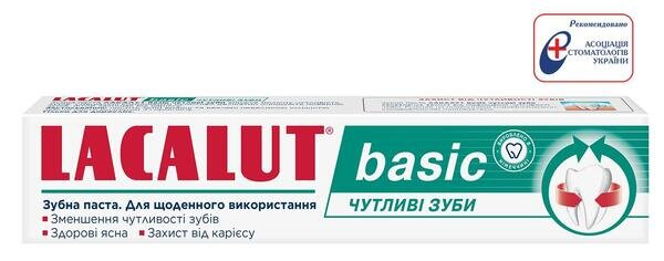 Зубна паста Lacalut Basic Чутливі зуби, 75 мл