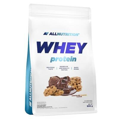 Протеїн сироватковий Allnutrition Whey Protein шоколад та малина, 908 г