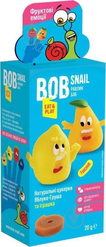 Набір Bob Snail Eat&Play Яблуко-груша натуральні цукерки 20 г + іграшка