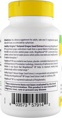 Екстракт виноградних кісточок Healthy Origins MegaNatural BP-Grape Seed Extract 300 мг, 60 рослинних капсул