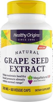 Екстракт виноградних кісточок Healthy Origins MegaNatural BP-Grape Seed Extract 300 мг, 60 рослинних капсул