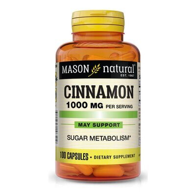 Кориця 1000 мг Mason Natural Cinnamon, 100 капсул