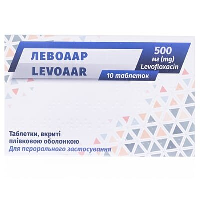 Левоаар таблетки, в/плів. обол. по 500 мг №10 (10х1)