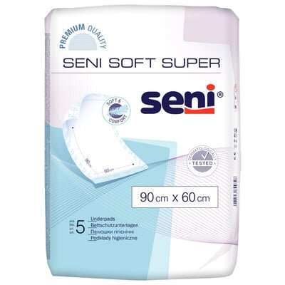 Пелюшки Seni Soft Super одноразові гігієнічні 90х60 см, 5 шт