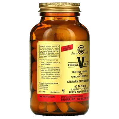 Мультивітаміни і хелатні форми мінералів Solgar Formula VM-75 таблетки №90