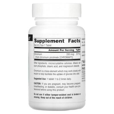 Хром піколінат Source Naturals Chromium Picolinate 200 мкг, 240 таблеток