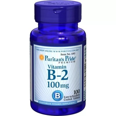 Вітамін В2 Puritan's Pride Vitamin B-2 (Riboflavin) 100 мг, 100 таблеток