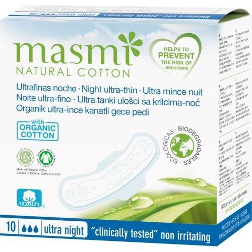 Прокладки гігієнічні Masmi Ultra Night ультратонкі для сильних виділень, 3 краплі, 10 шт