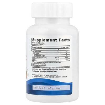 Вітамін С Nordic Naturals Vitamin C Gummies мандарин, 250 мг, 60 цукерок