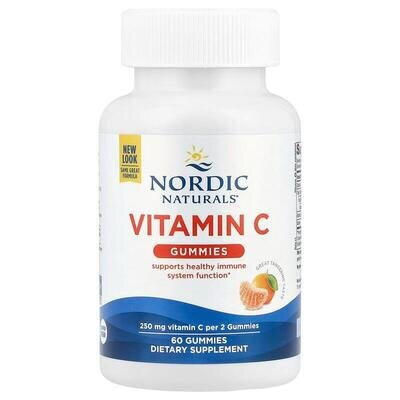 Вітамін С Nordic Naturals Vitamin C Gummies мандарин, 250 мг, 60 цукерок