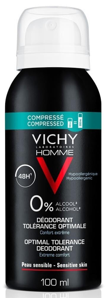 Дезодорант спрей Vichy Homme 48h Optimal Tolerance оптимальний комфорт чутливої шкіри, 100 мл
