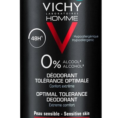 Дезодорант спрей Vichy Homme 48h Optimal Tolerance оптимальний комфорт чутливої шкіри, 100 мл
