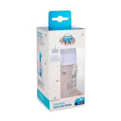 Пляшечка Canpol Babies Easystart Royal baby антиколікова з широким отвором, синя, 120 мл