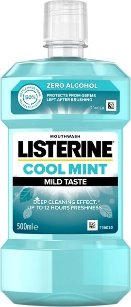 Ополіскувач для порожнини рота Listerine Cool Mint Свіжа м'ята М’який смак, 500 мл