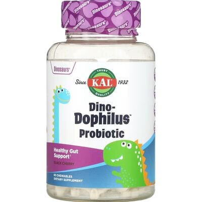 Пробіотик Діно-дофілус для дітей KAL Dino-Dophilus зі смаком вишні, 60 жувальних таблеток