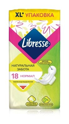 Прокладки гігієнічні Libresse Natural Care Ultra Normal, 18 шт