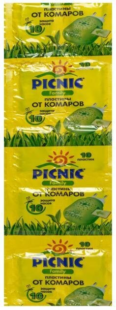 Пластини від комарів Picnic Family захист на 8 годин, 10 штук