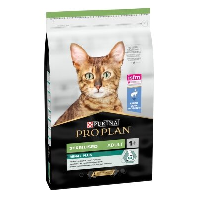 Корм сухий для стерилізованих кішок і котів Purina Pro Plan Sterilised з кроликом, 10 кг