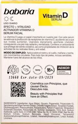 Сироватка для обличчя Babaria Vitamin D, 30 мл