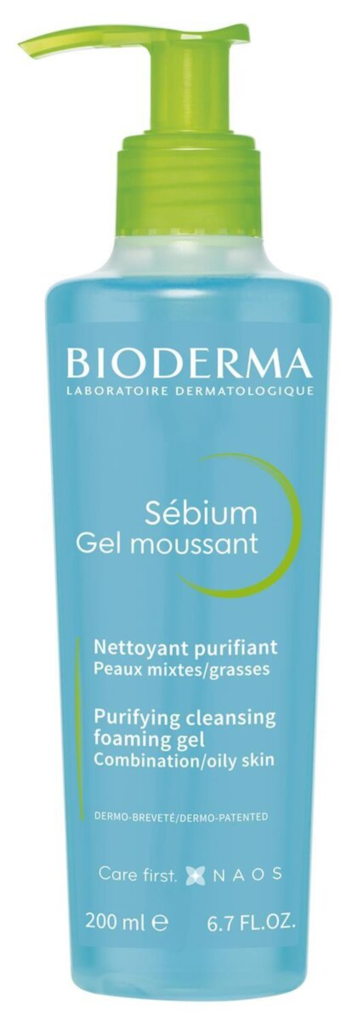 Гель Bioderma Sebium очищуючий для обличчя, для жирної та комбінованої шкіри, 200 мл