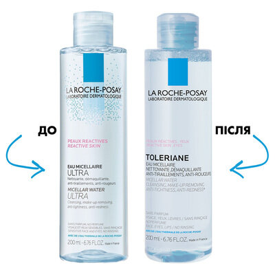 Міцелярна вода La Roche-Posay Toleriane для гіперчутливої шкіри схильної до почервоніння, 200 мл