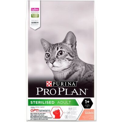 Корм сухий для котів Purina Pro Plan Sterilised з лососем, 10 кг