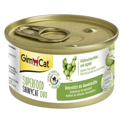 Корм вологий для кішок GimCat Shiny Cat Superfood з куркою та яблуком, 70 г