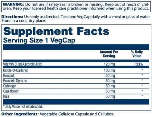 Індол-3-карбінол Solaray Indole-3-Carbinol 100, 30 капсул