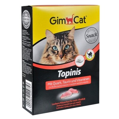 Вітаміни для кішок GimCat Topinis в формі мишок зі смаком сиру, 180 таблеток