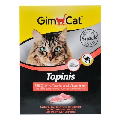 Вітаміни для кішок GimCat Topinis в формі мишок зі смаком сиру, 180 таблеток