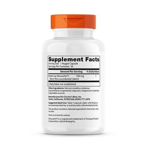 Фісетин з Новусетіном Doctor's Best Fisetin with Novusetin 100 мг, 30 вегетаріанських капсул