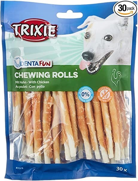 Ласощі для собак Trixie 31378 Denta Fun Жувальна паличка з куркою для чищення зубів 240 г/12 см, 30 штук