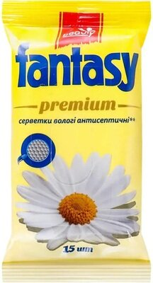 Серветки вологі Fantasy Premium антисептичні, 15 штук