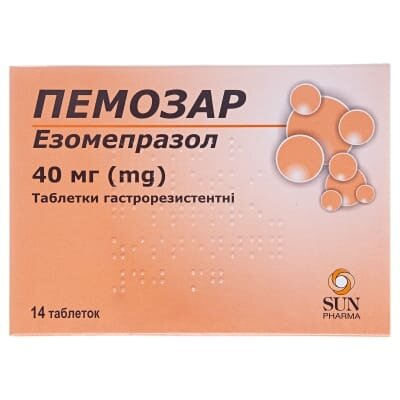 Пемозар таблетки гастрорезист. по 40 мг №14 (7х2)