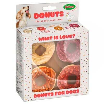 Ласощі Bubimex Donuts x 4 chicken/fruits Набір пончиків з курятиною і фруктами для собак, 4 шт по 7 см