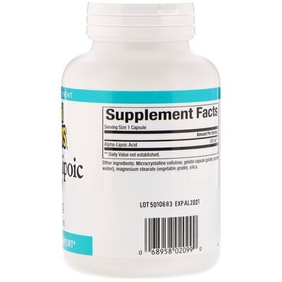 Альфа-ліпоєва кислота Natural Factors Alpha-Lipoic Acid 200 мг, 120 капсул